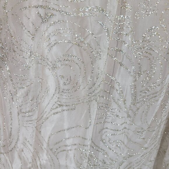 Champagne Corset Spaghetti Strap Gold Glitter Formal Gown Sz 4 Fairy Grunge Glam - Picture 4 of 11